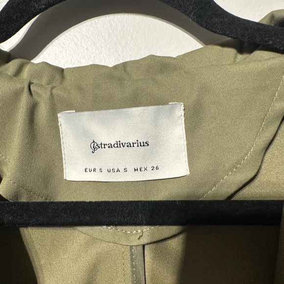 Stradivarius Green Waist Tie Jacket Small 🖤 - Picture 3 of 10